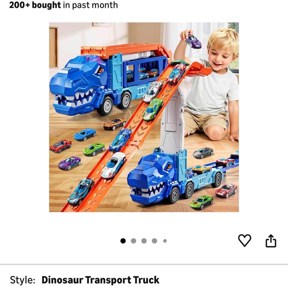 Blue Dinosaur Transport Truck Playset - Kids Toys